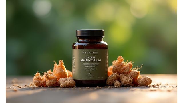 Container of adaptogenic herbal supplement blend